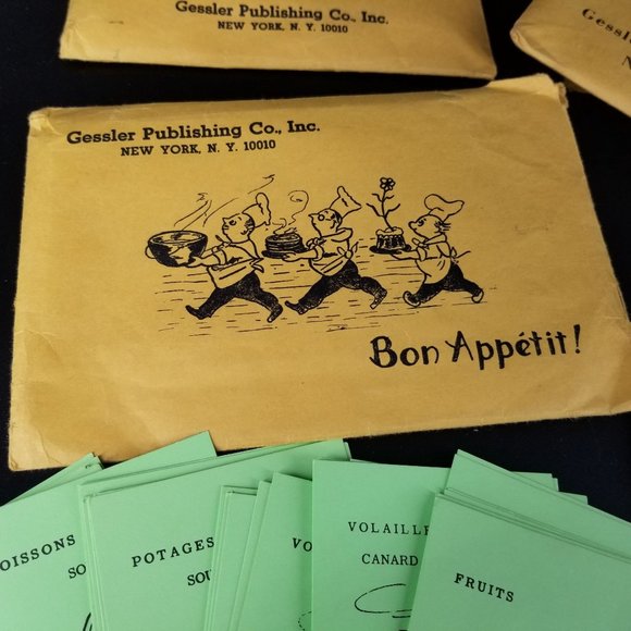 Vintage French Francois Language Vocabulary Learning Flash Card Game Lot 5 1960 - Picture 5 of 10